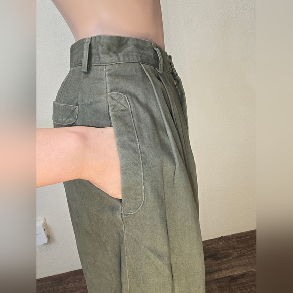 Vintage Willis& Geiger Skirt 8 USA Made Bush Poplin Wrap Maxi Green  Military - Picture 3 of 15